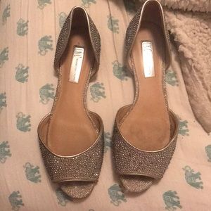 Size 9 Glitter Flats from INC- worn twice!